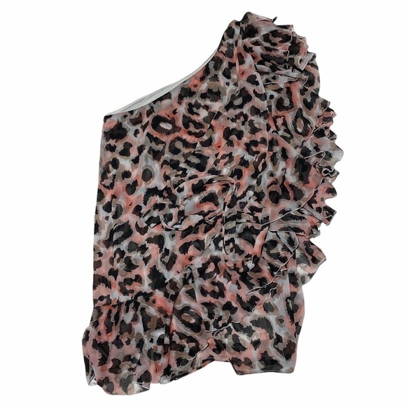 GRASS Collection Pink Leopard One-Shoulder Dress - Picture 5 of 10